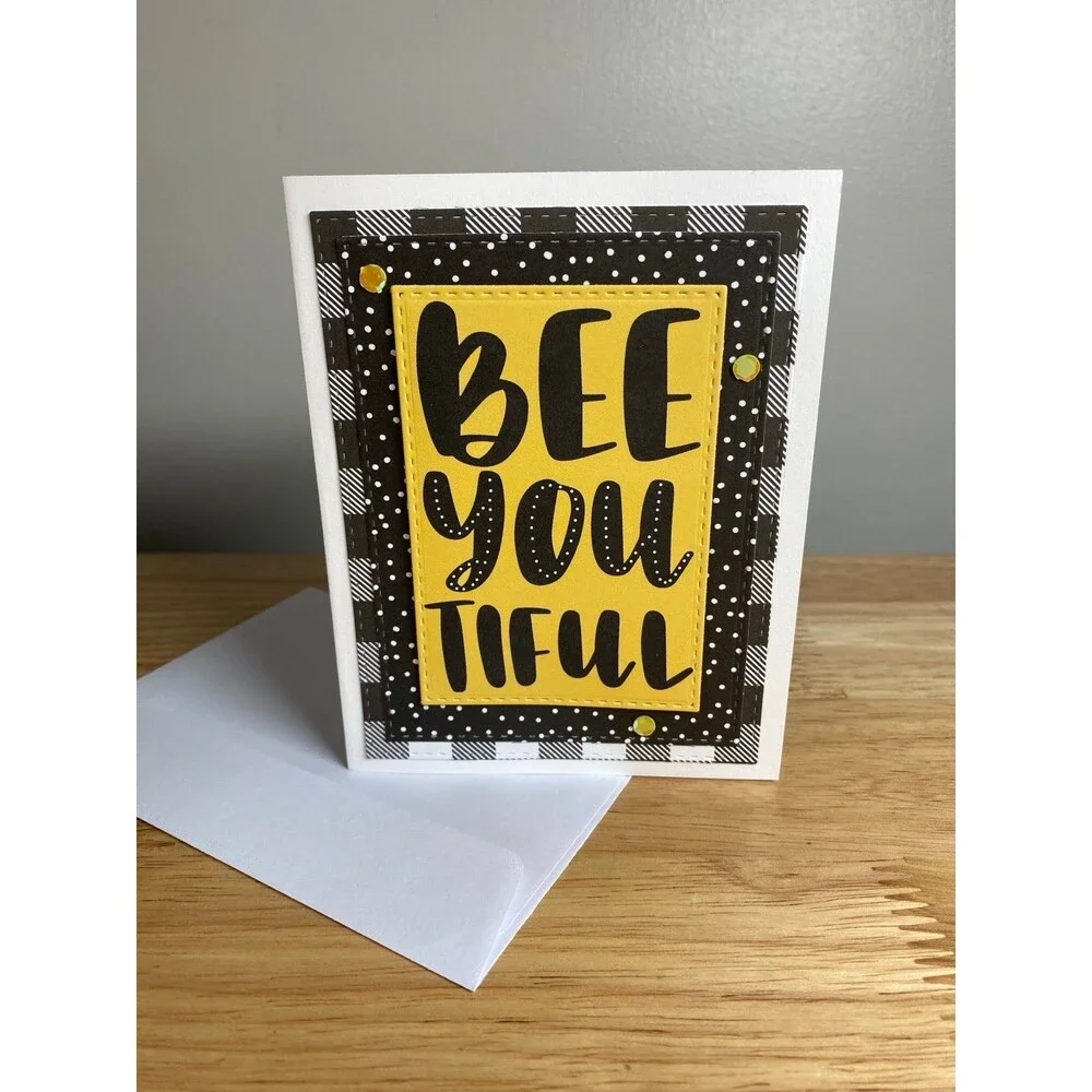 Bee You Tiful Beautiful Greeting Card – Handmade A2 Card All Occasion Blank Card